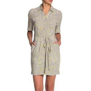 Equipment Axelle Snakeskin Print Tie Waist Dress 8